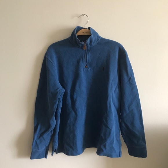 BLUE POLO QUARTER ZIP - Picture 1 of 3